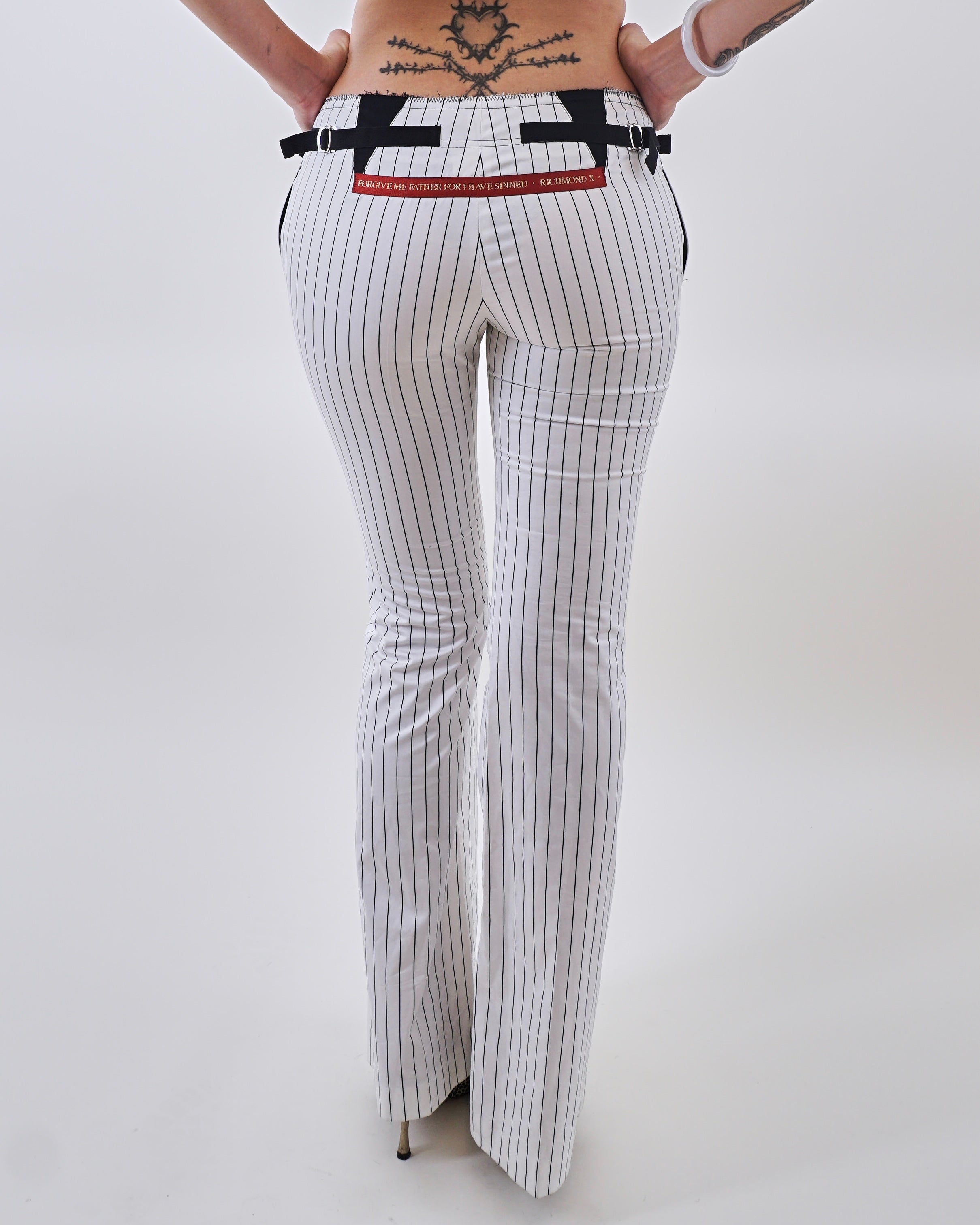 Richmond White Striped Pants