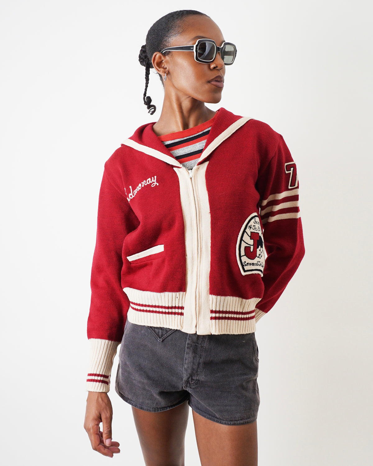 1950s Wanda Wool Cheerleader Sweater