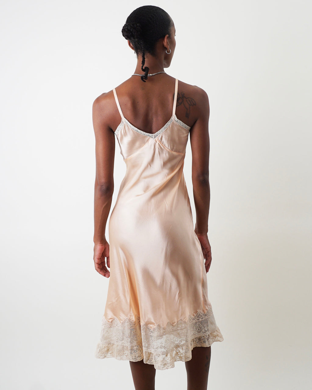 1940's Peach Bias Cut Slip Dress