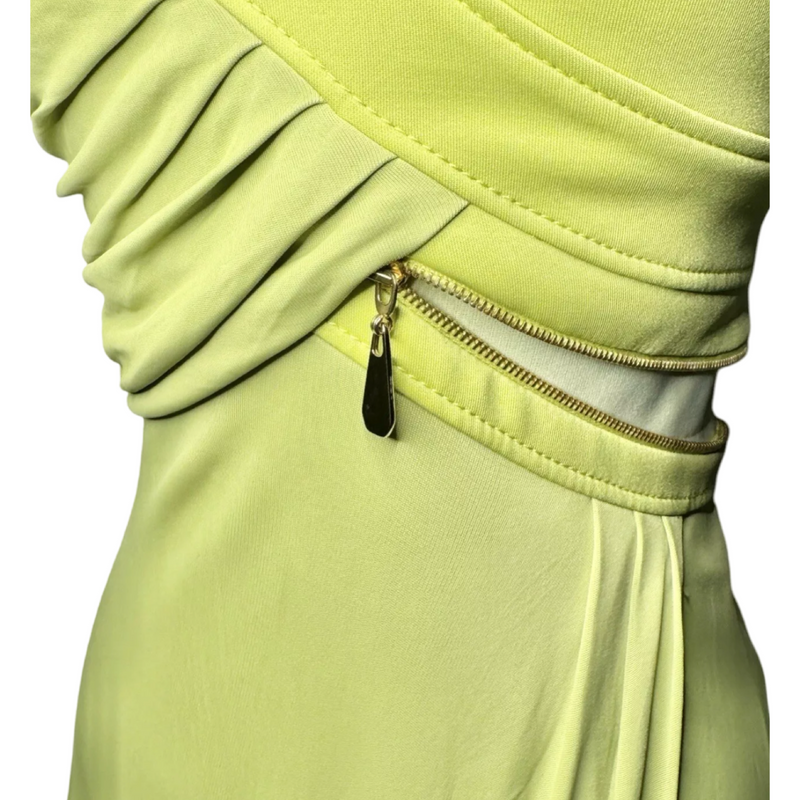 VERSACE LIME GREEN ZIPPER DRESS