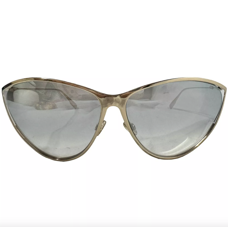 CHRISTIAN DIOR NEWMOTARD CAT EYE GOLD WIRE FRAME SUNGLASSES