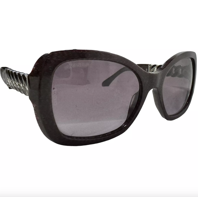 CHANEL OVERSIZED LOGO CHAINLINK SUNGLASSES PURPLE 5305