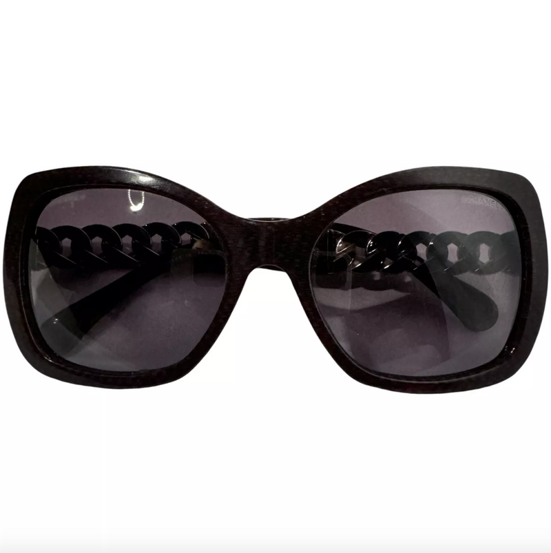 CHANEL OVERSIZED LOGO CHAINLINK SUNGLASSES PURPLE 5305