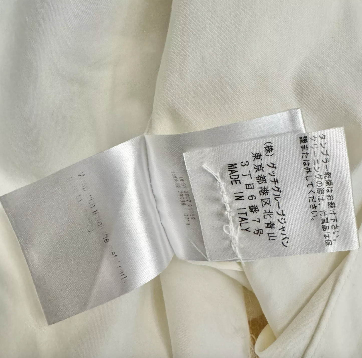 GUCCI TOM FORD ERA WHITE COLLARED HORSEBIT WRAP SHIRT