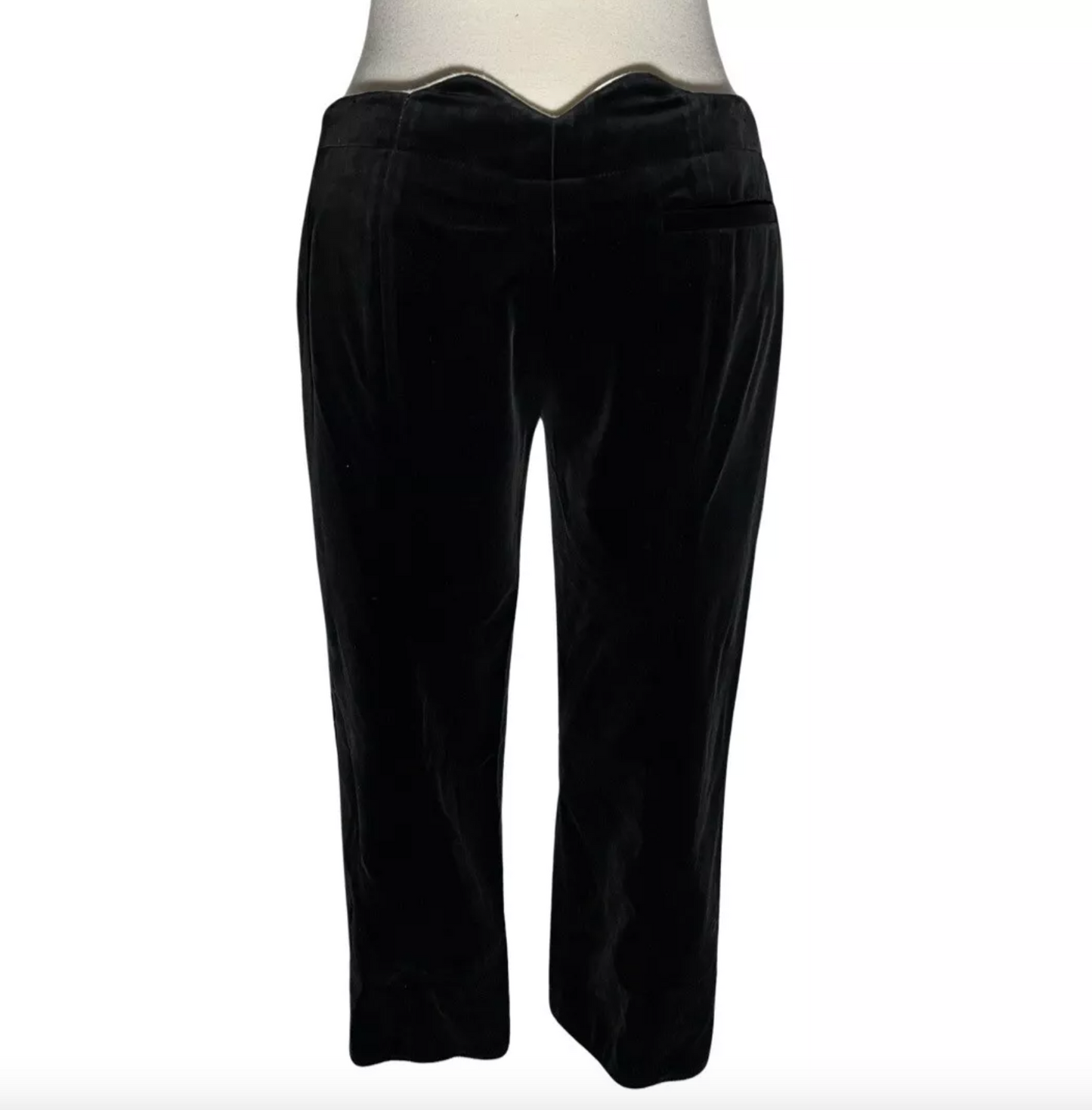 ALEXANDER MCQUEEN VELVET & SILK PIPING CROPPED CAPRI PANTS