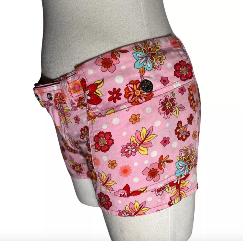 2000s DOLCE & GABBANA CARGO FLORAL PINK HOT SHORTS