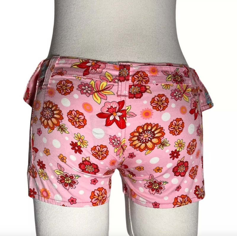 2000s DOLCE & GABBANA CARGO FLORAL PINK HOT SHORTS