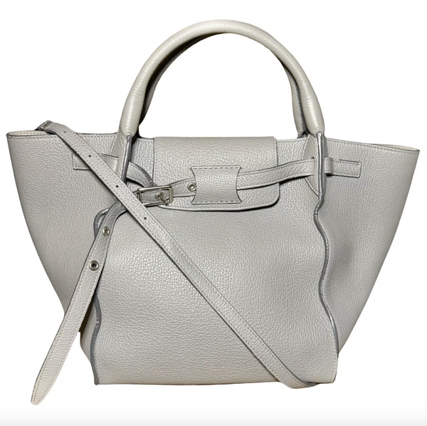 Celine Small Big Bag In Grey Calfskin Leather