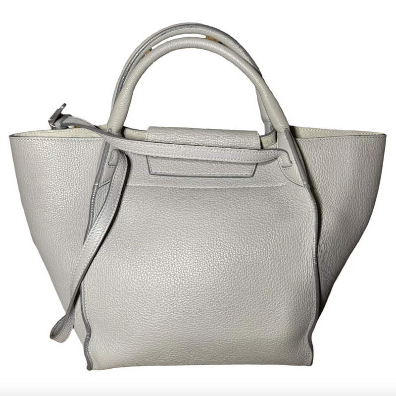 Celine Small Big Bag In Grey Calfskin Leather