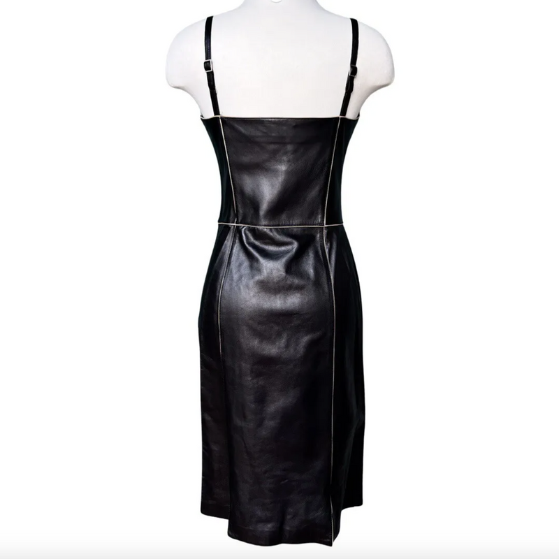 90s GIULIANA TESO LAMBSKIN LEATHER BUSTIER DRESS