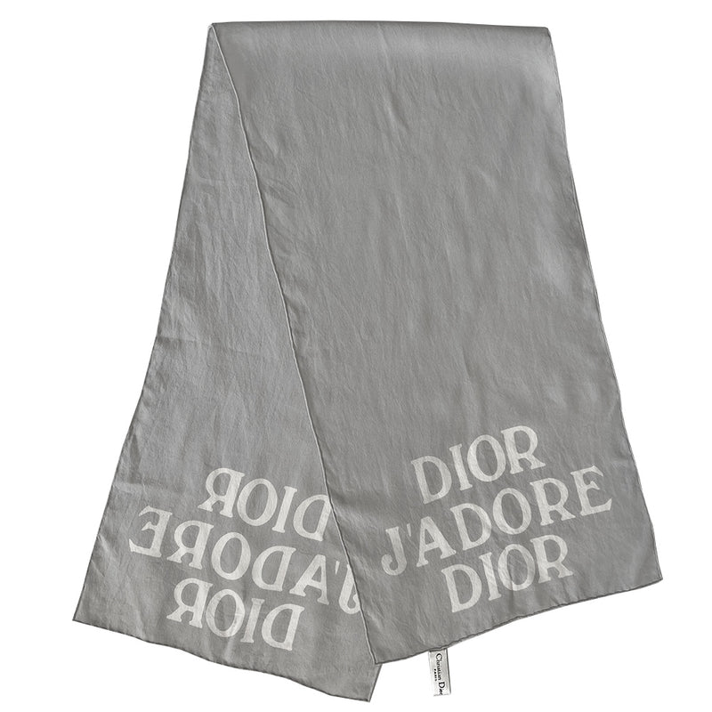 Christian Dior Grey Printed Silk Scarf