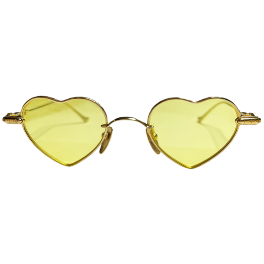 Chrome Hearts 18k Gold & Yellow Bean Heart Sunglasses