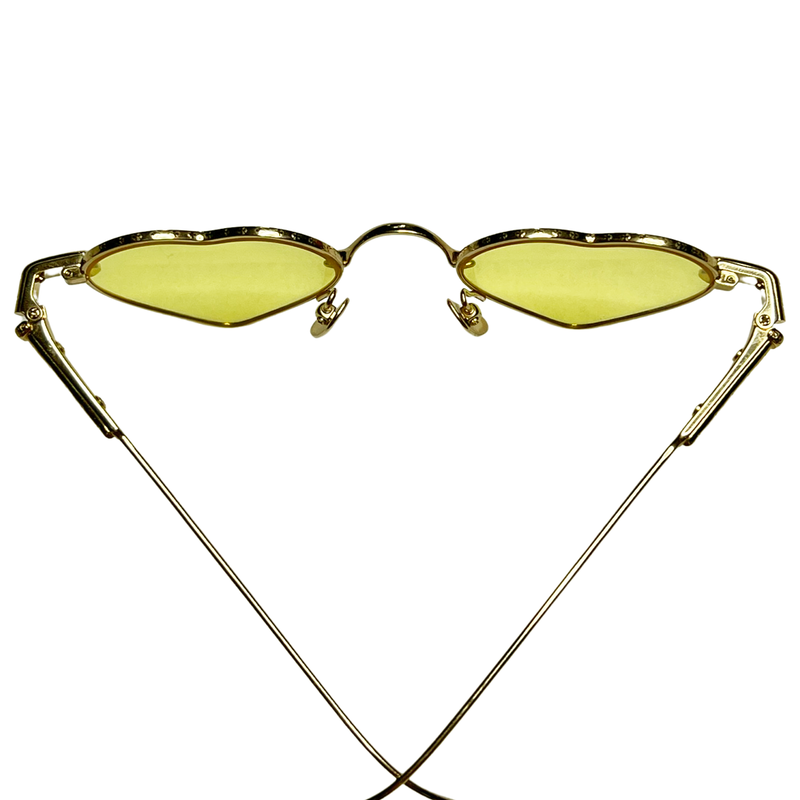 Chrome Hearts 18k Gold & Yellow Bean Heart Sunglasses