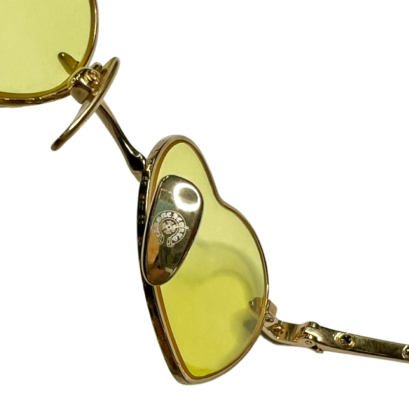 Chrome Hearts 18k Gold & Yellow Bean Heart Sunglasses