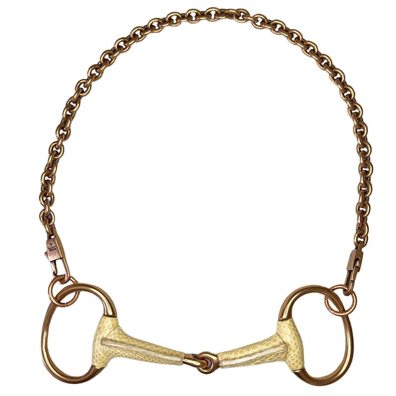 Gucci Rose Gold and Snake Horsebit Necklace