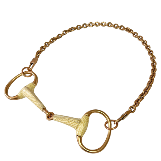 Gucci Rose Gold and Snake Horsebit Necklace