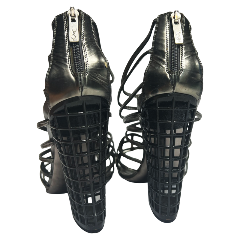 YSL 2009 RUNWAY CAGE BOOTS - 38