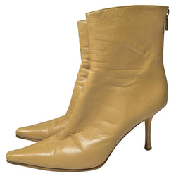 Jimmy Choo Tan Leather Ankle Boots - 41