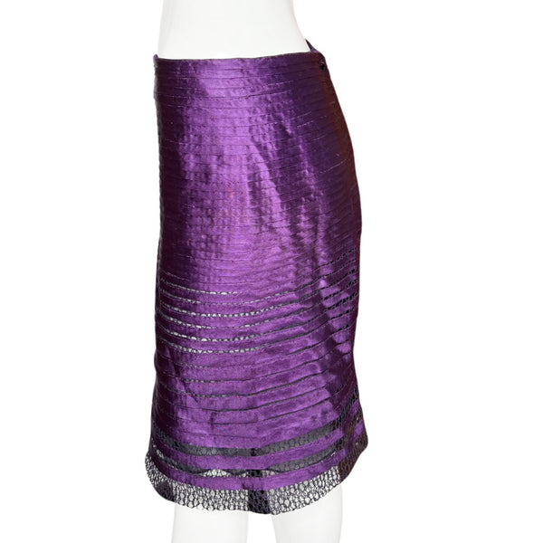 Tom Ford Purple Ribbon & Mesh Skirt