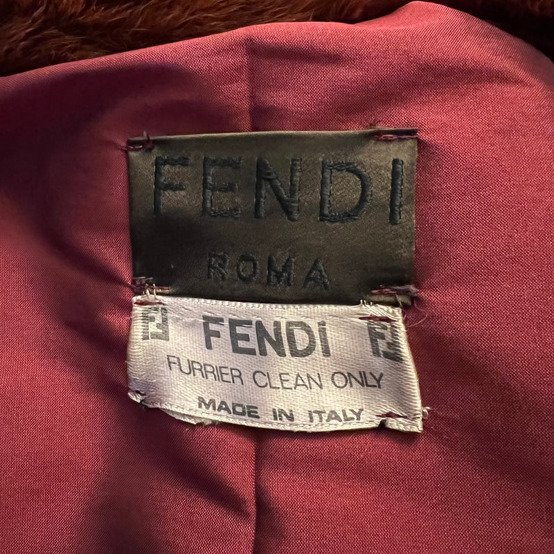 1990's FENDI LEAF EMBROIDERED FUR COAT