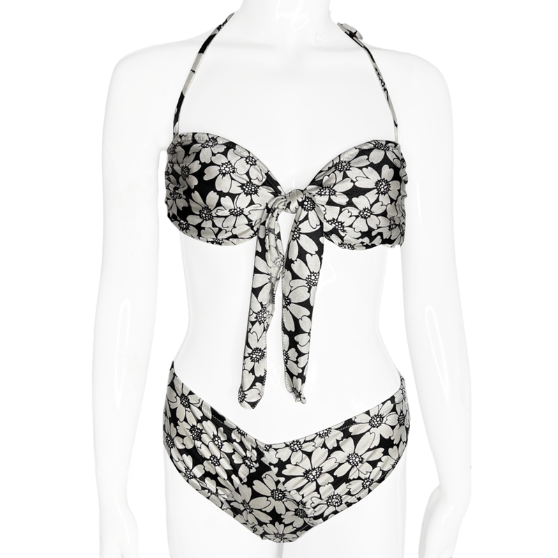 1960's Black & White Daisy Bikini