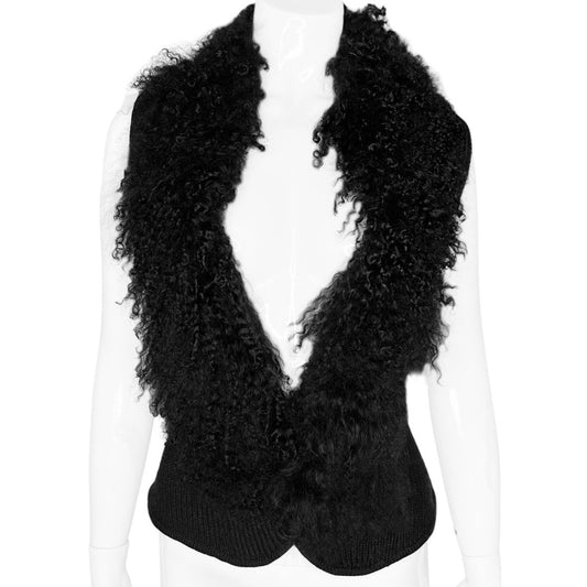 Y2K Mongolian Lamb Knit Vest