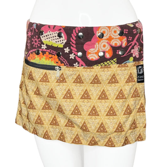 Y2K Corduroy Printed Mini Skirt