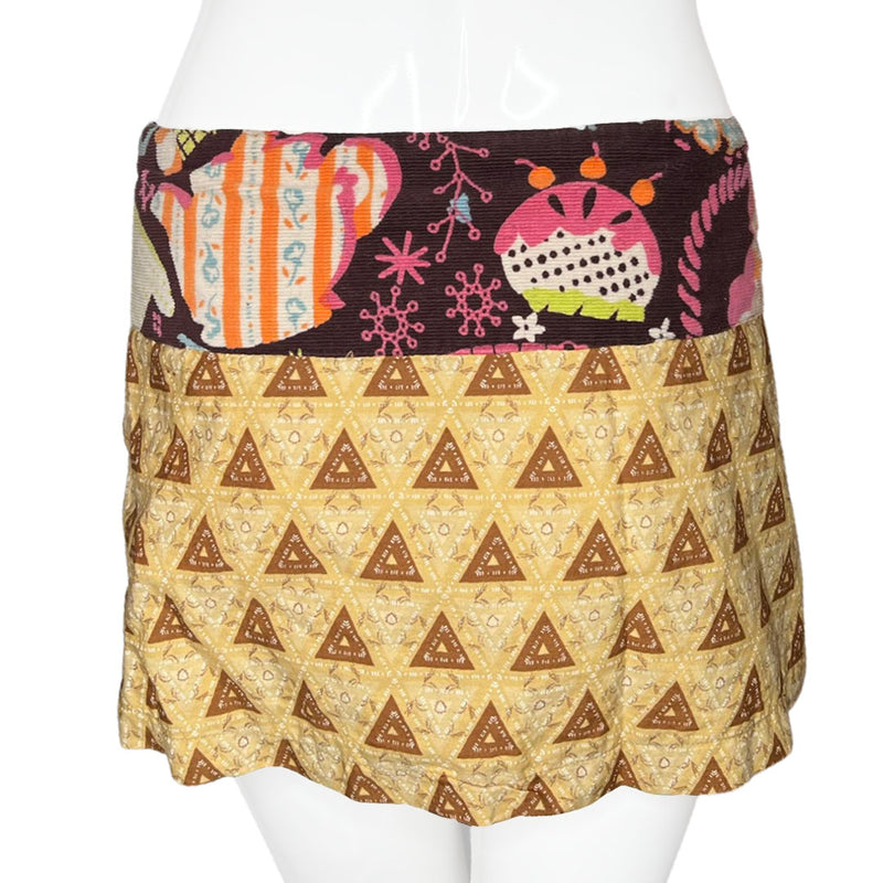 Y2K Corduroy Printed Mini Skirt