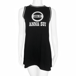 Anna Sui Black Logo Mini Dress
