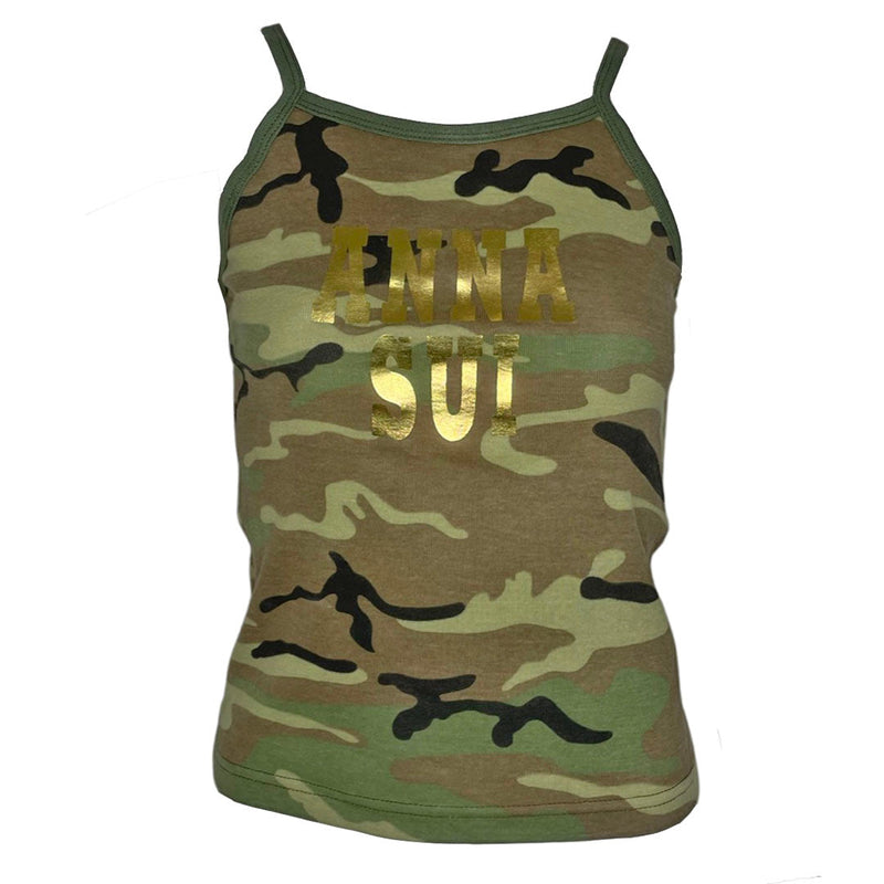 Anna Sui Camouflage Gold Logo Tank