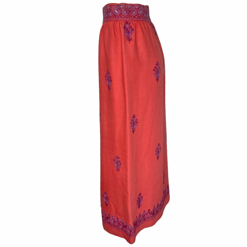 1970's Embroidered Maxi Skirt