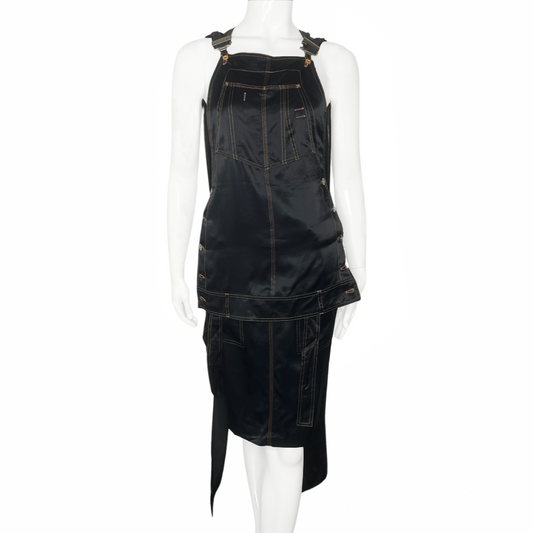 Jean Paul Gaultier Satin Two Piece Reverse Overall Skirt Set - 40