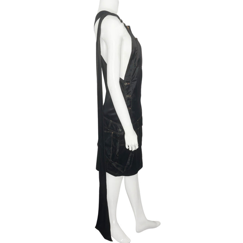 Jean Paul Gaultier Satin Two Piece Reverse Overall Skirt Set - 40
