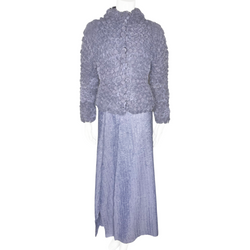 Issey Miyake Lilac Circle Pleated Jacket & Textured Skirt - 2
