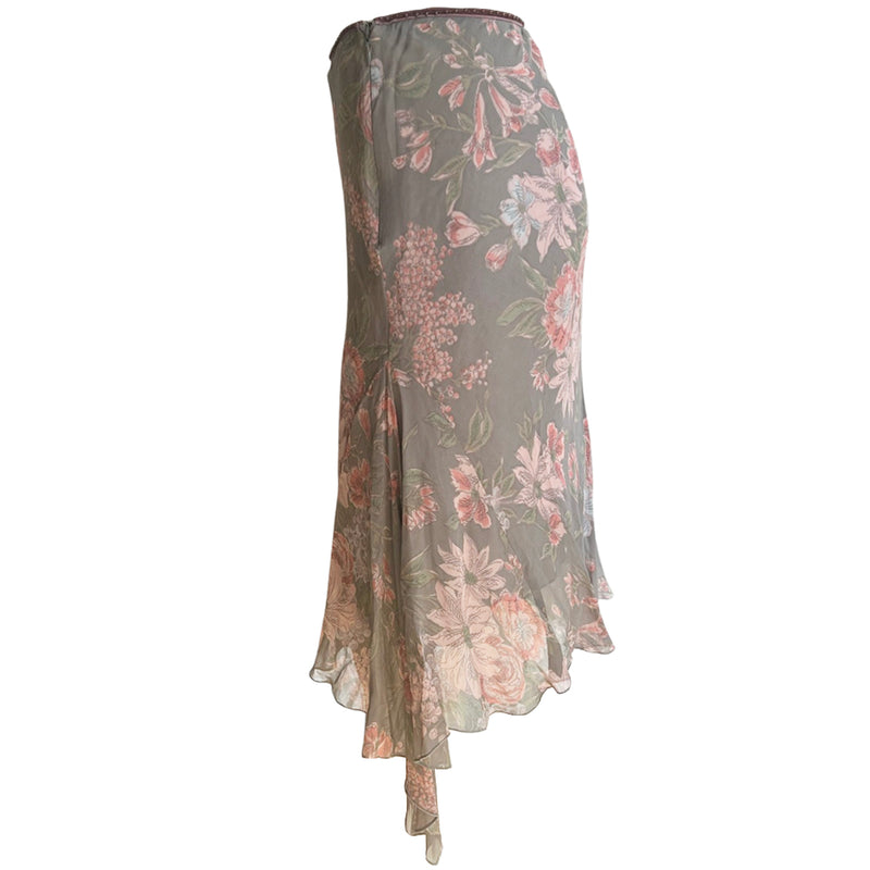 Blumarine Beaded Mermaid Floral Skirt - IT40