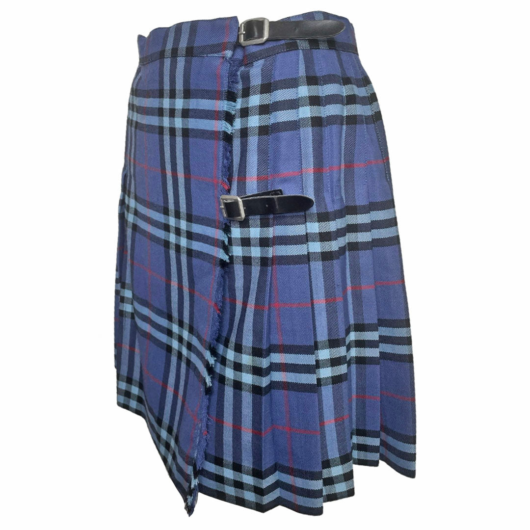 BURBERRY BLUE TARTAN BUCKLE MINI SKIRT - S