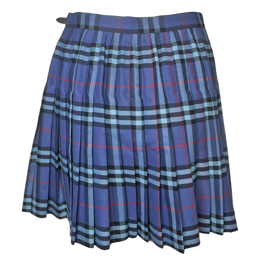BURBERRY BLUE TARTAN BUCKLE MINI SKIRT - S