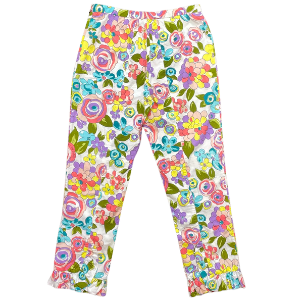 MOSCHINO CHEAP & CHIC FLORAL FRILL PANTS - 4