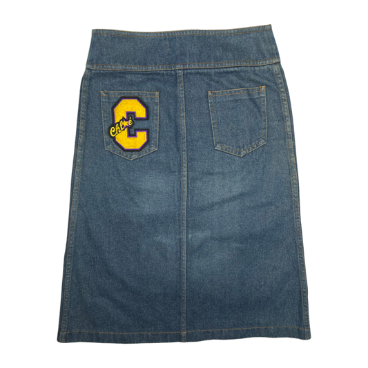 Chloe 2003 Denim Yellow Patch Skirt - 36