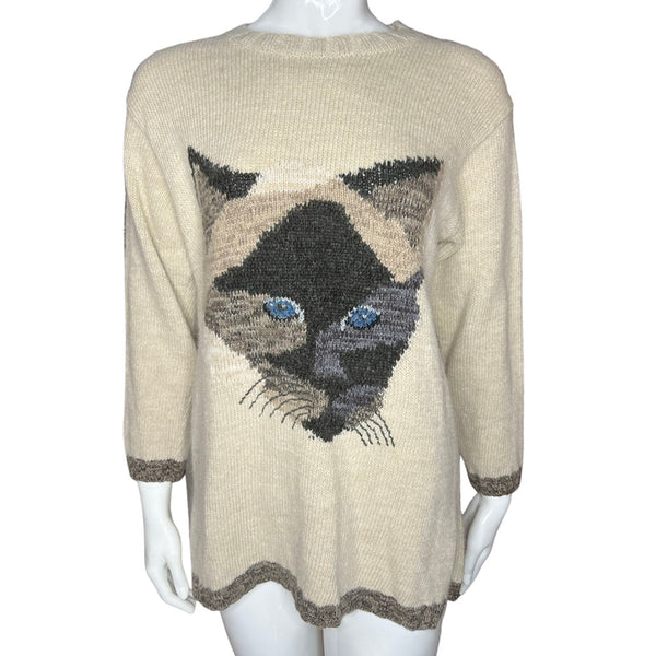 Krizia 1980's Alpaca Cat Sweater