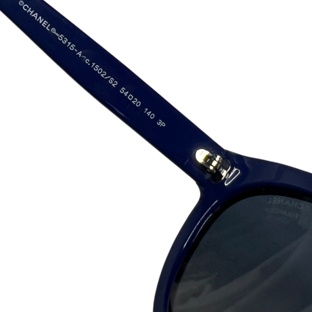 Chanel Blue Plantos Lego Boy Cat Eye Glasses