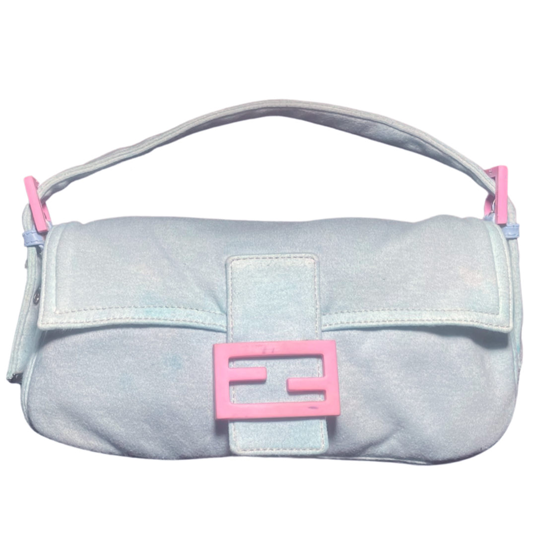 Blue & Pink Jersey Fendi Baguette