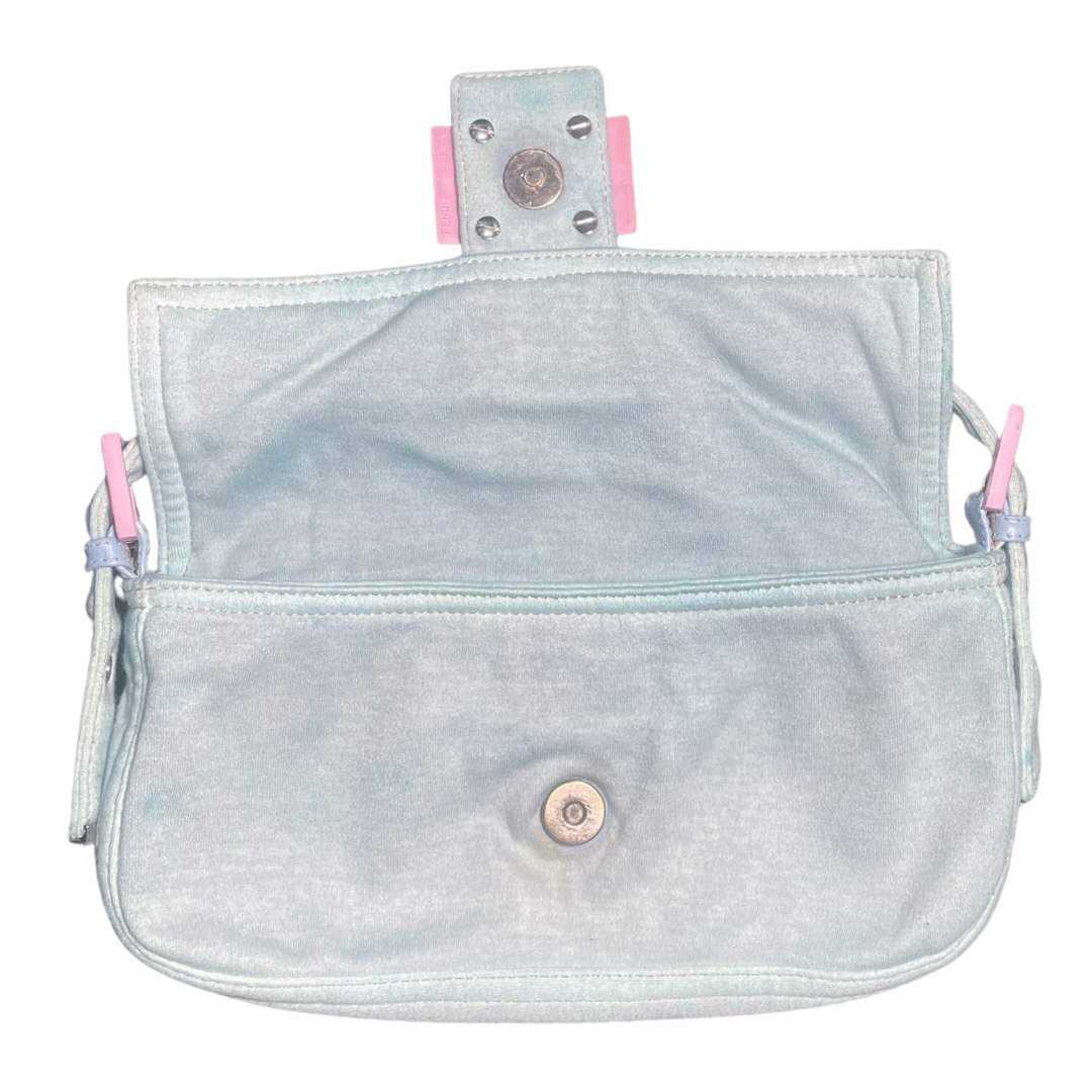 Blue & Pink Jersey Fendi Baguette