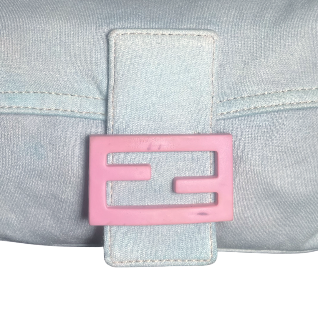 Blue & Pink Jersey Fendi Baguette