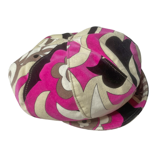 Emilio Pucci Pink / Creme Velvet Newsboy Cap