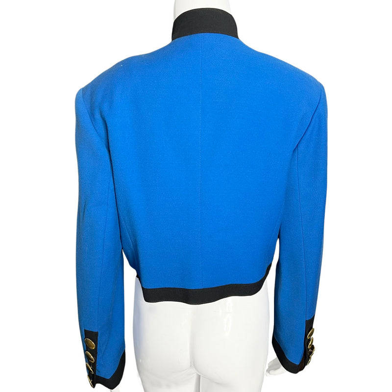 1980's Louis Feraud Blue Gold Button Jacket