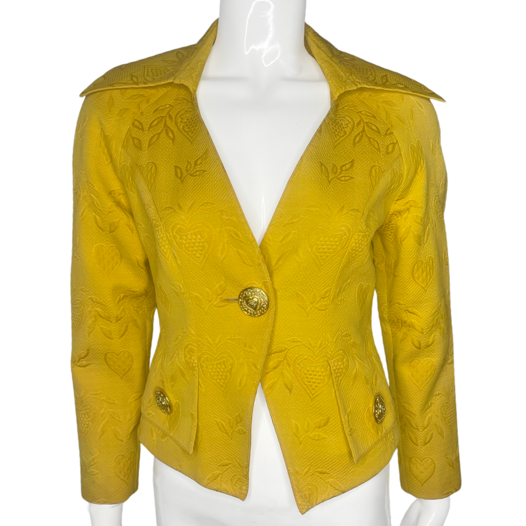 Christian Lacroix Jacquard Gold Button Jacket - 4 – Angeles Vintage