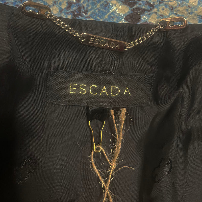 Escada Snake Printed Leather Jacket  - 40