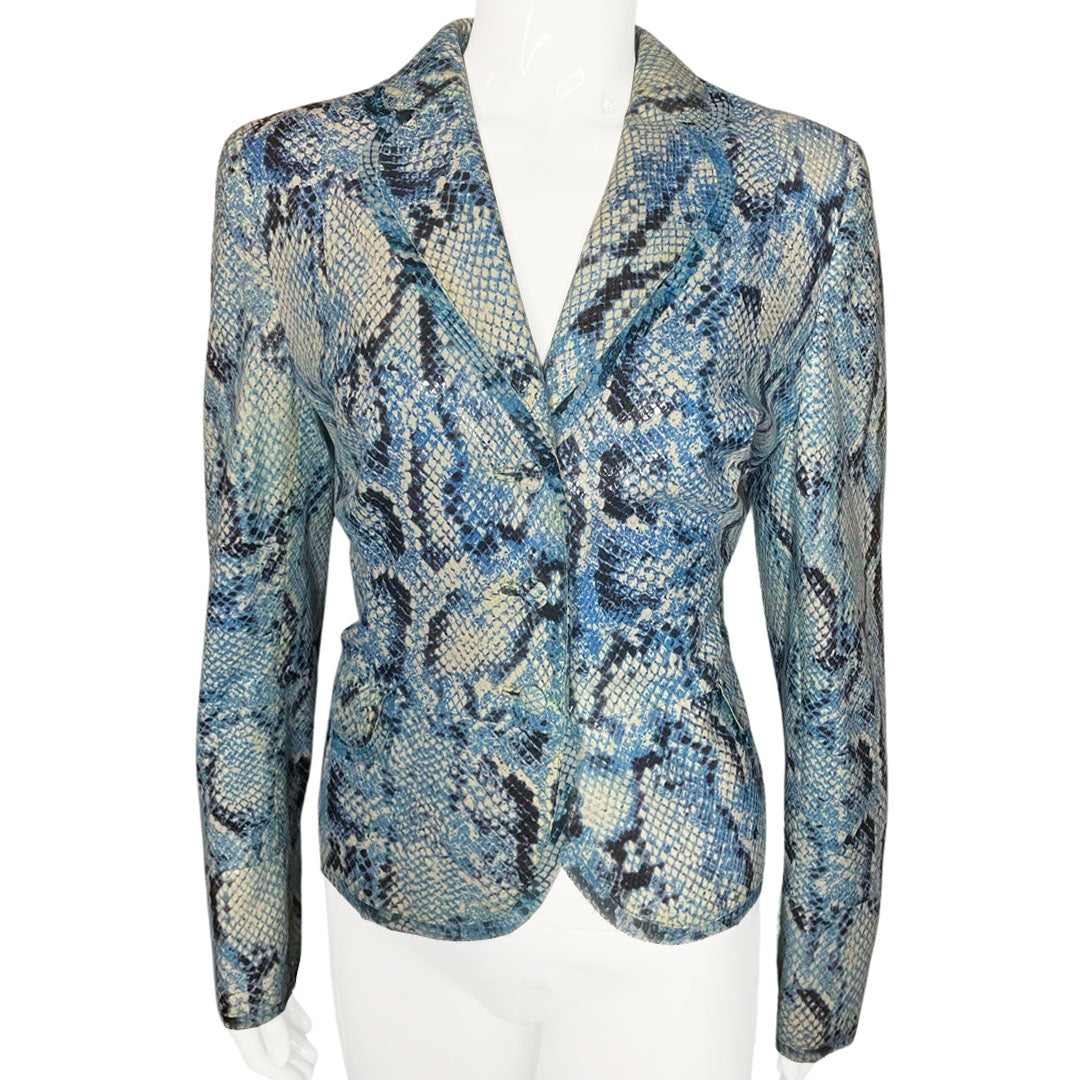 Escada Snake Printed Leather Jacket  - 40