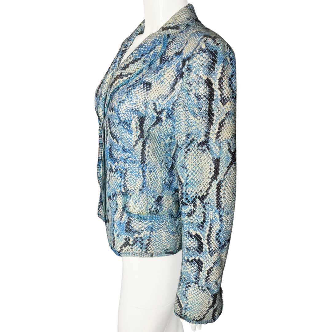 Escada Snake Printed Leather Jacket  - 40